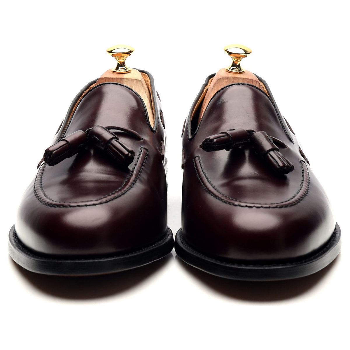 &#39;Milan&#39; Burgundy Leather Tassel Loafers UK 11