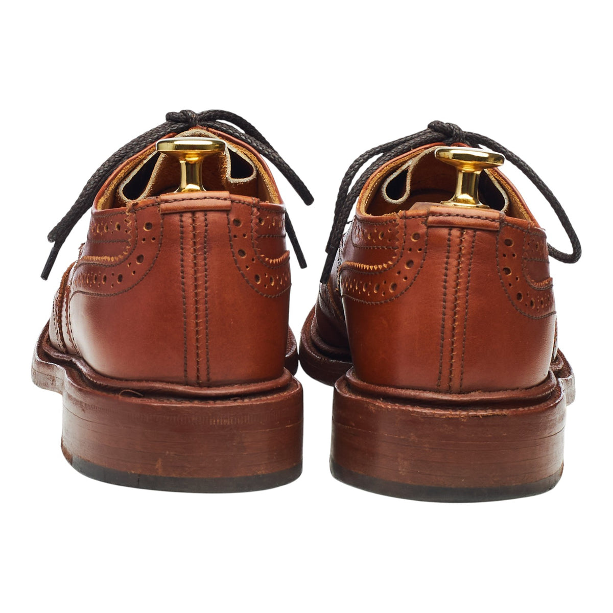 Women's 'Anne' Tan Brown Leather Derby Brogues UK 5