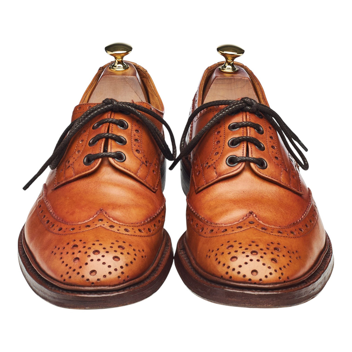 Vintage 'Bourton' Tan Brown Leather Derby Brogues UK 9