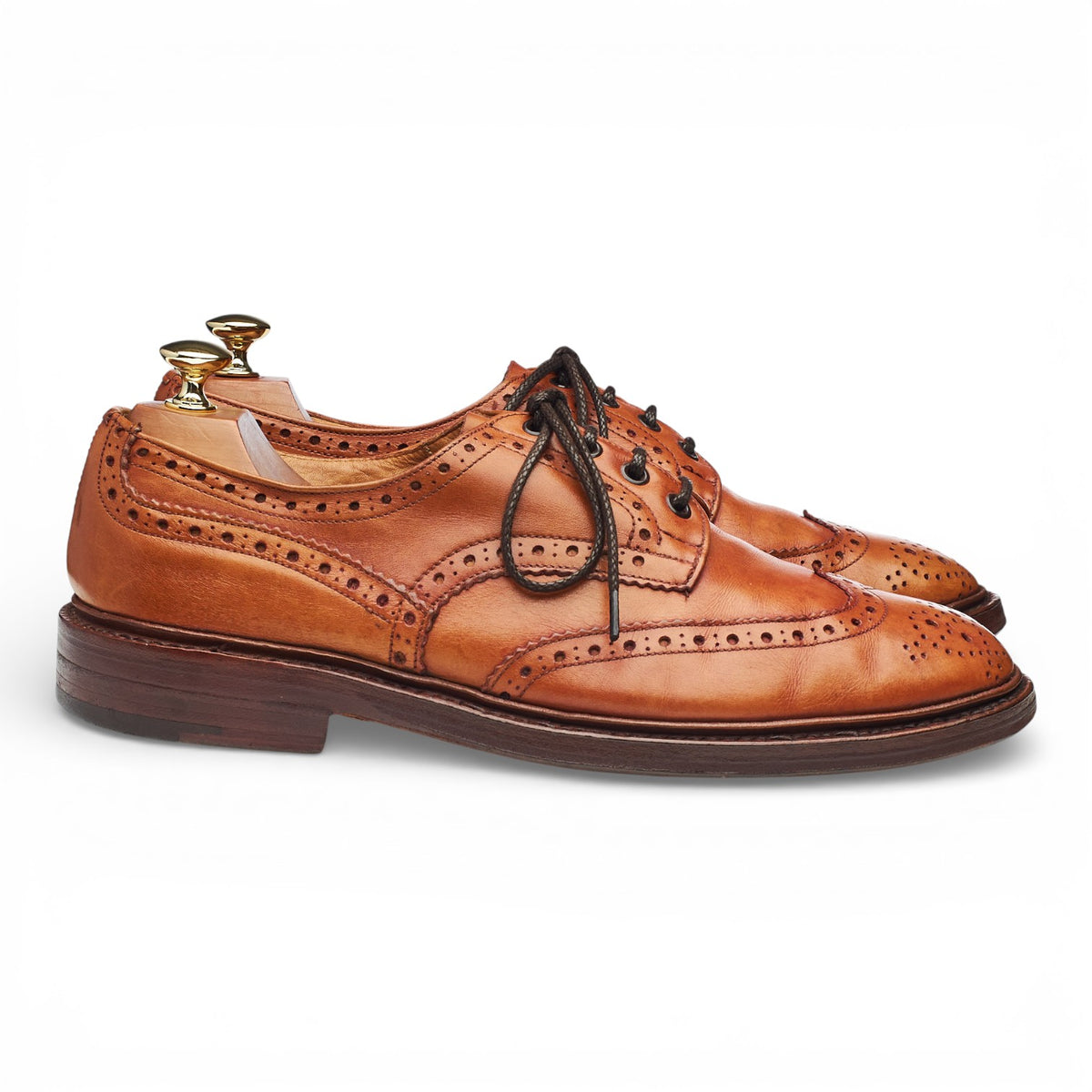 Vintage 'Bourton' Tan Brown Leather Derby Brogues UK 9