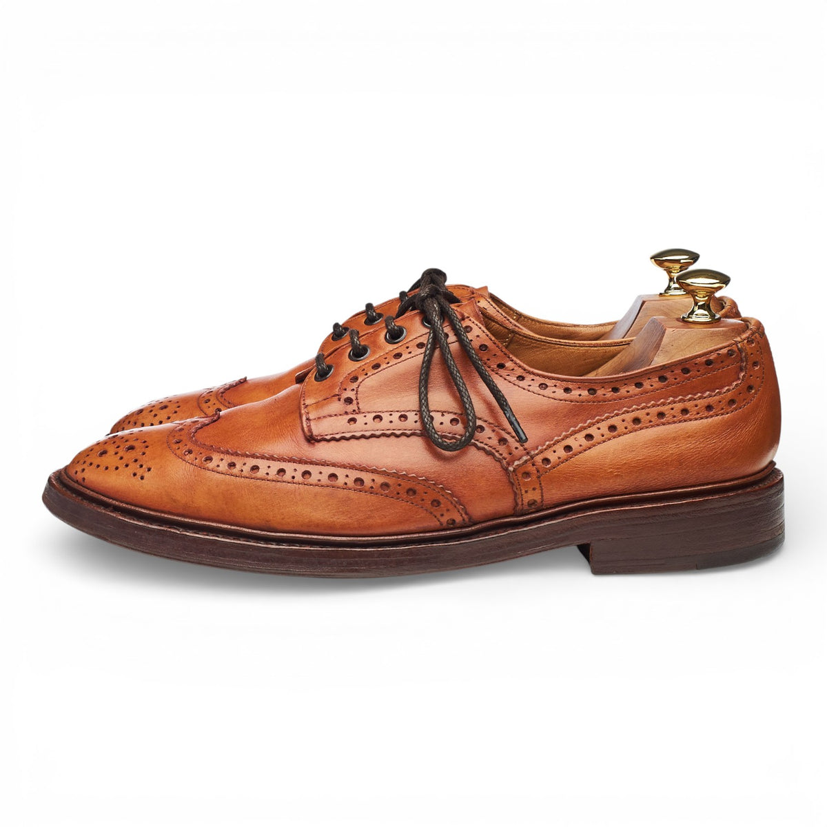 Vintage 'Bourton' Tan Brown Leather Derby Brogues UK 9