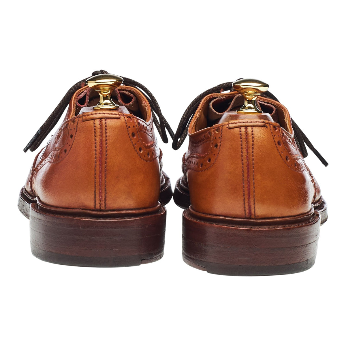 Vintage 'Bourton' Tan Brown Leather Derby Brogues UK 9