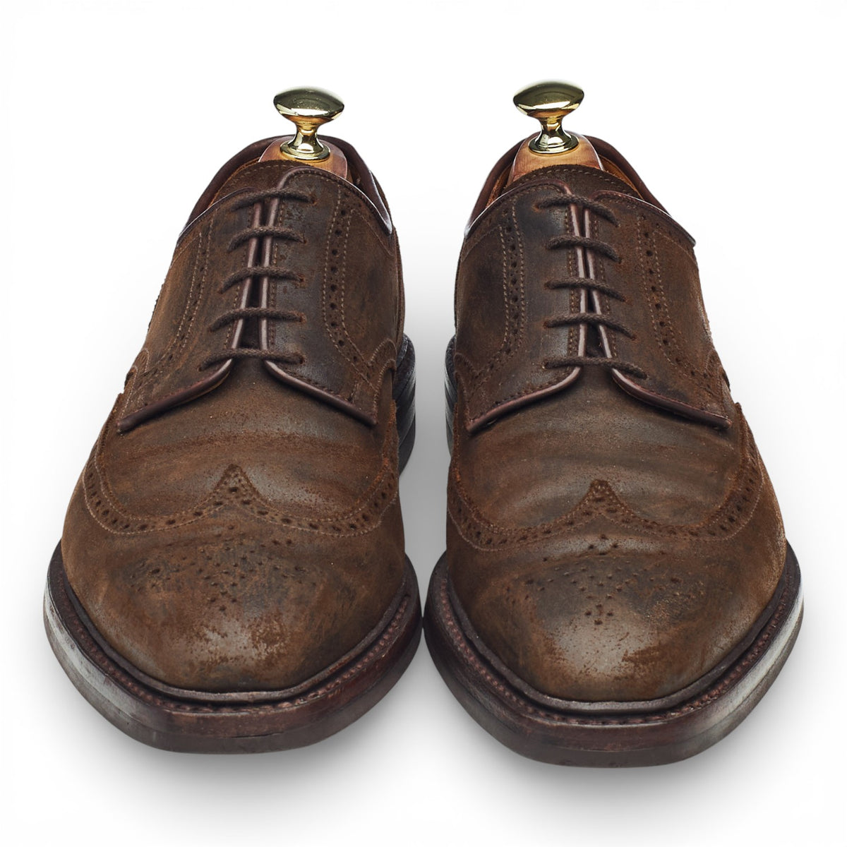 'Exmoor' Dark Brown Rough Out Suede Derby Brogues UK 7.5 E