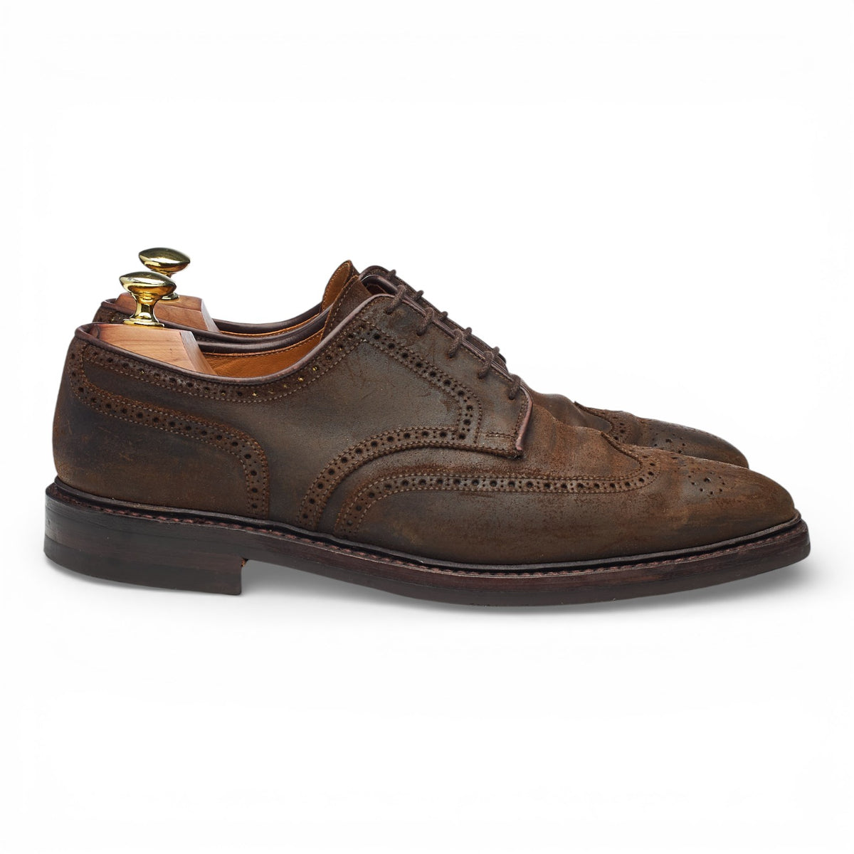 'Exmoor' Dark Brown Rough Out Suede Derby Brogues UK 7.5 E