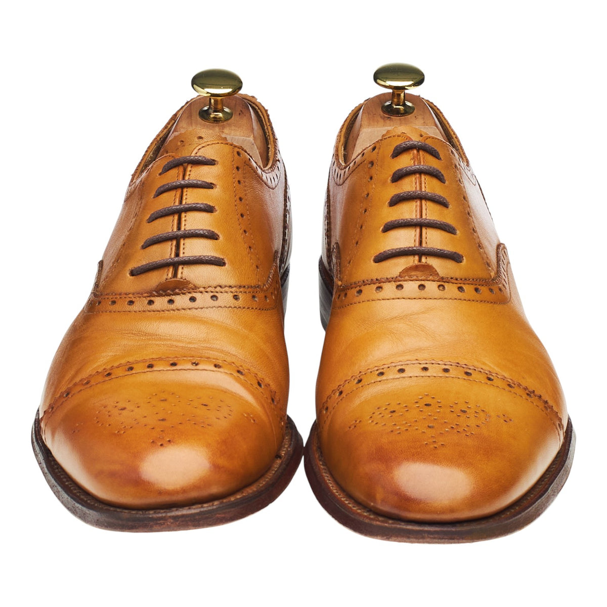 'Tom' Tan Brown Leather Oxford Brogues UK 8.5 F