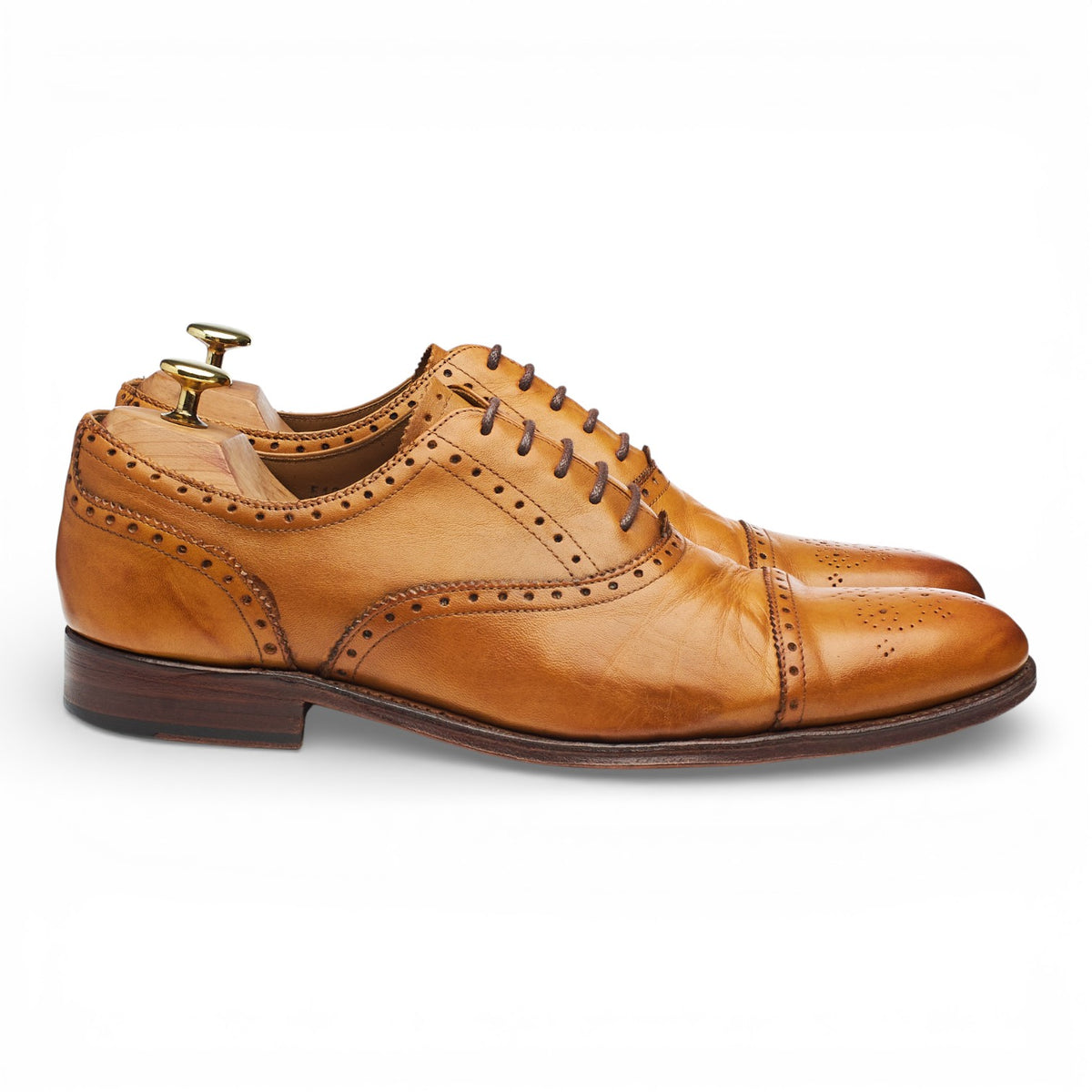 'Tom' Tan Brown Leather Oxford Brogues UK 8.5 F