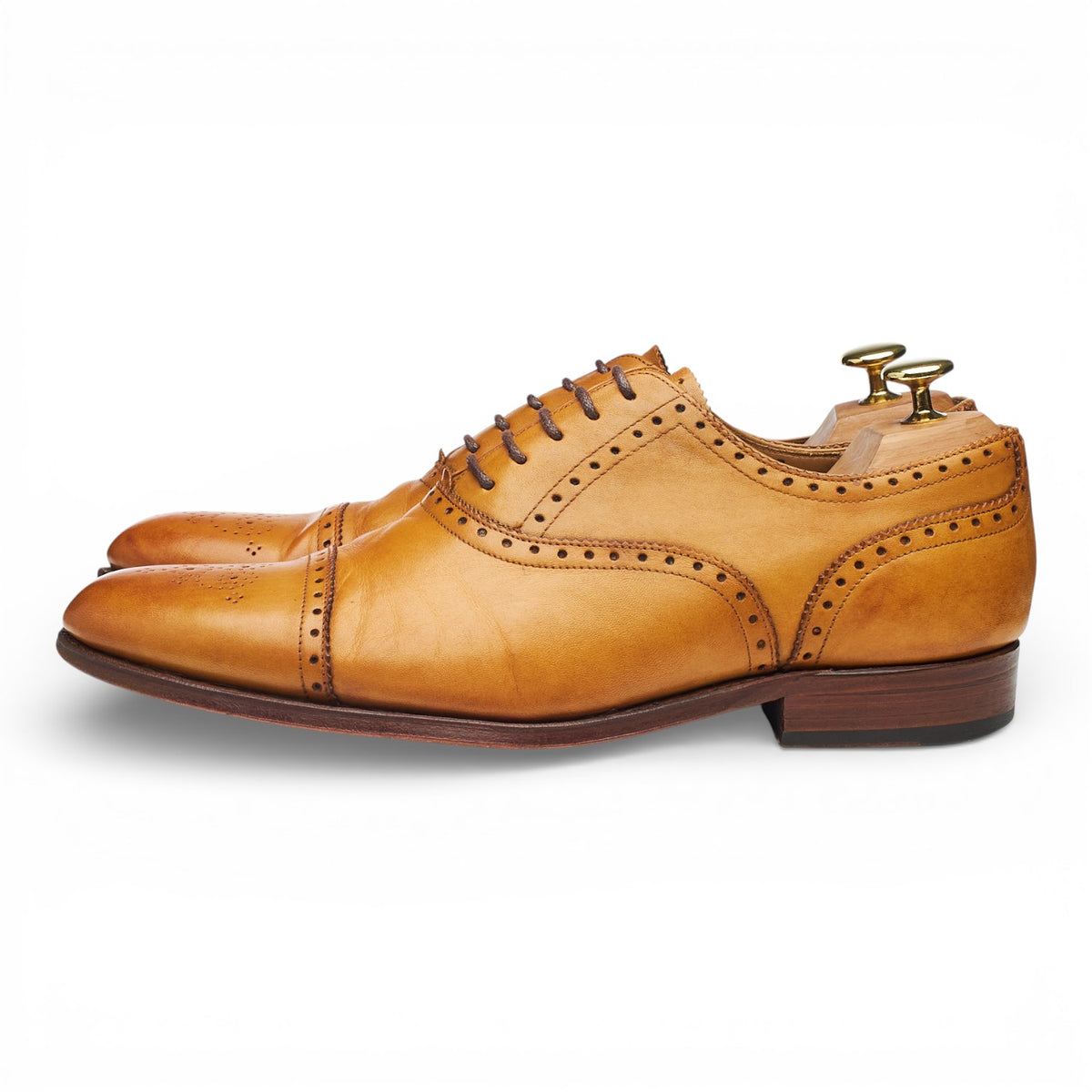 'Tom' Tan Brown Leather Oxford Brogues UK 8.5 F