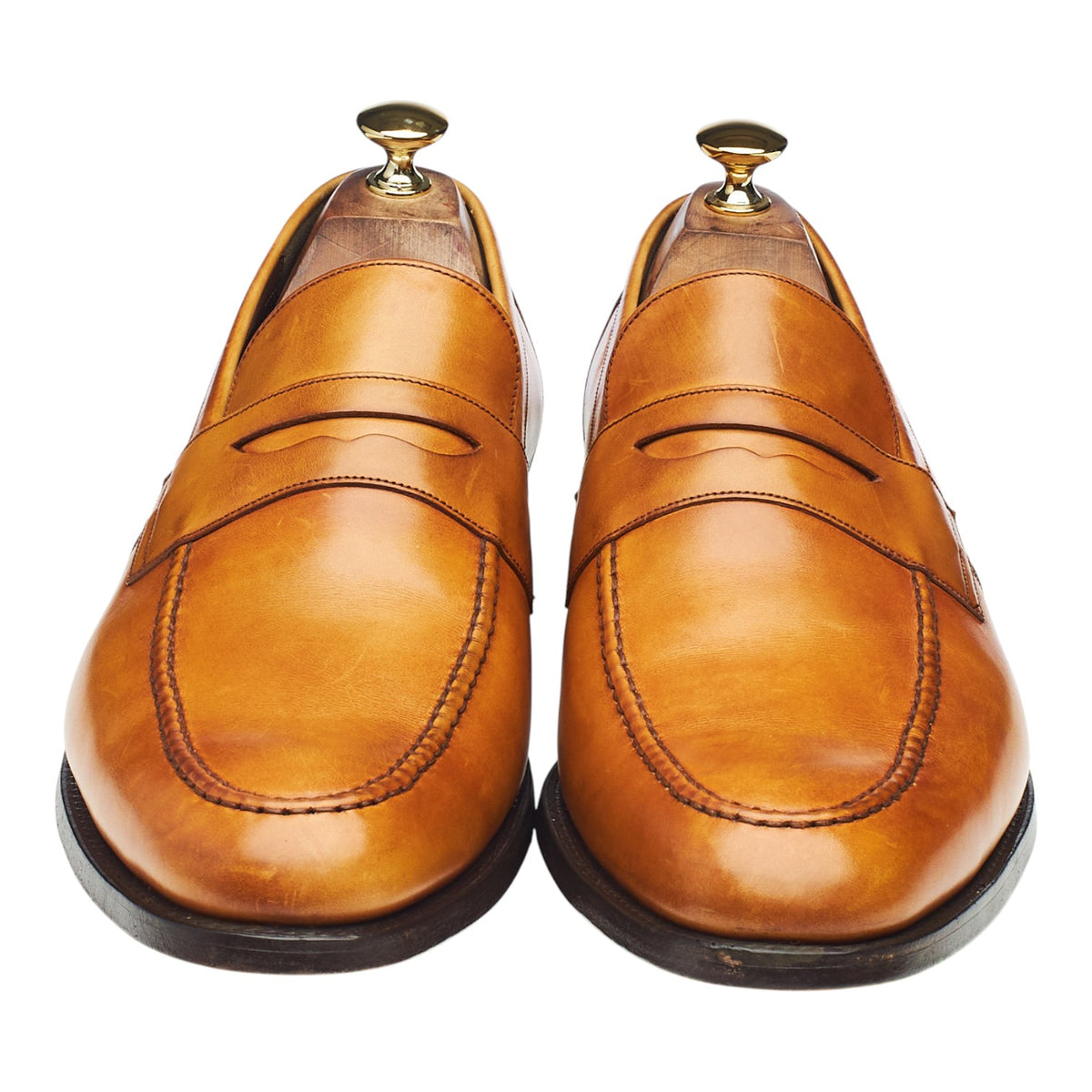 Charles Tyrwhitt Tan Brown Leather Loafers UK 10.5 F