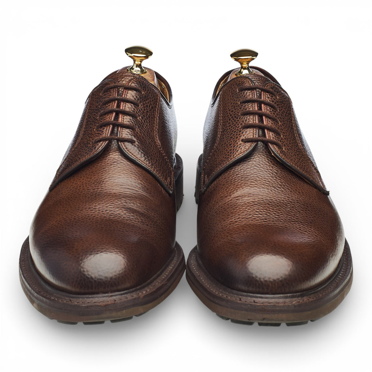 'Peebles' Dark Brown Grain Leather Derby UK 11 F