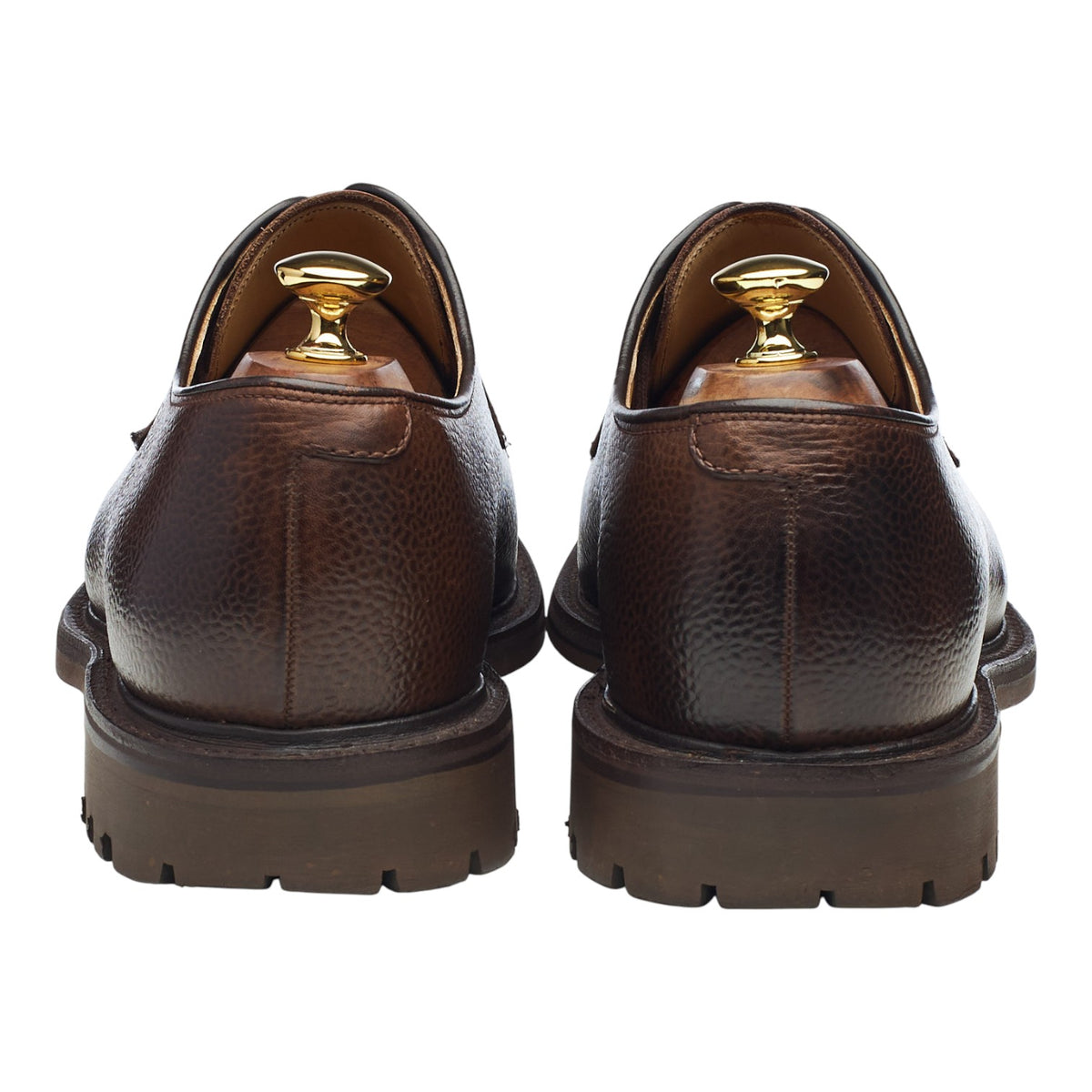 'Peebles' Dark Brown Grain Leather Derby UK 11 F