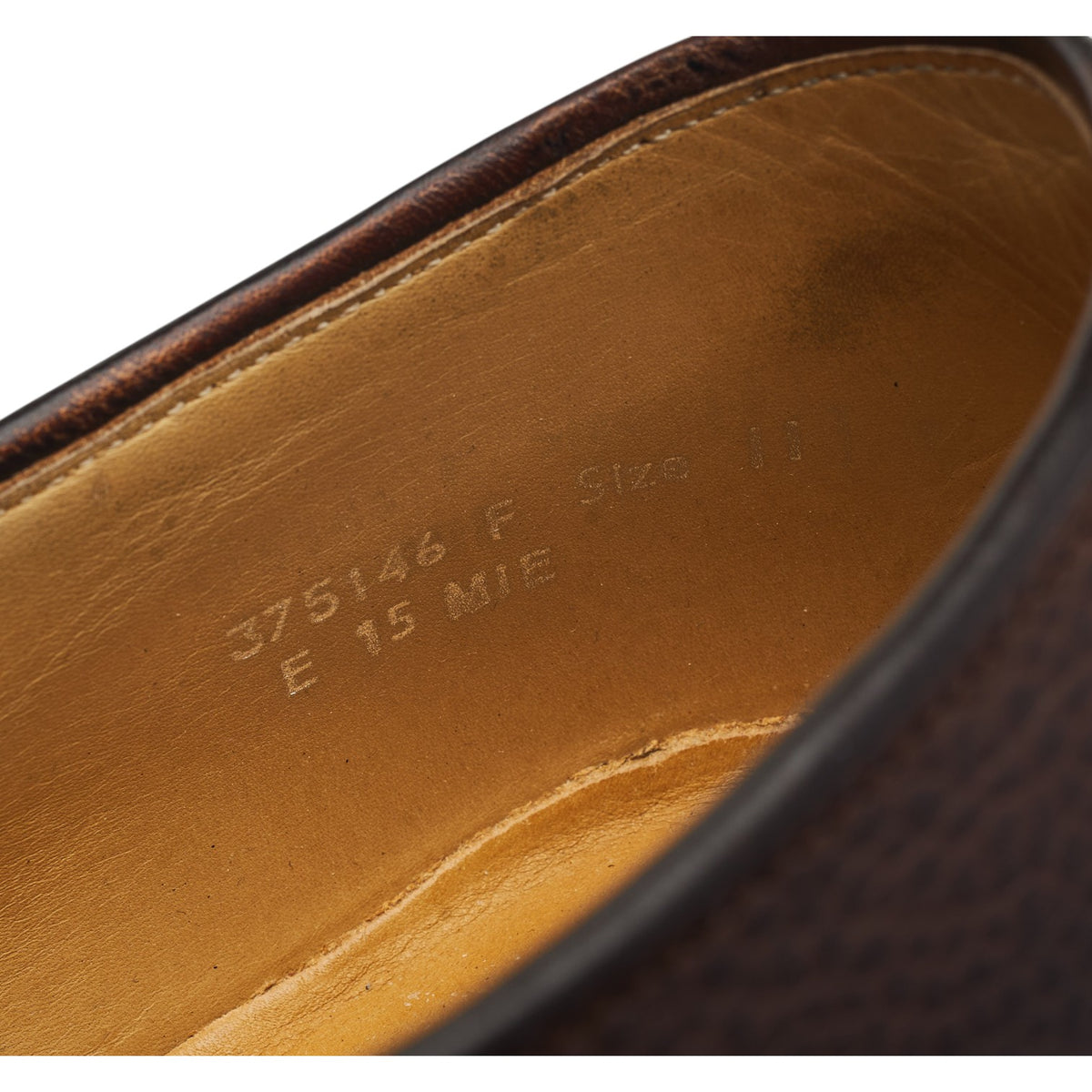 'Peebles' Dark Brown Grain Leather Derby UK 11 F