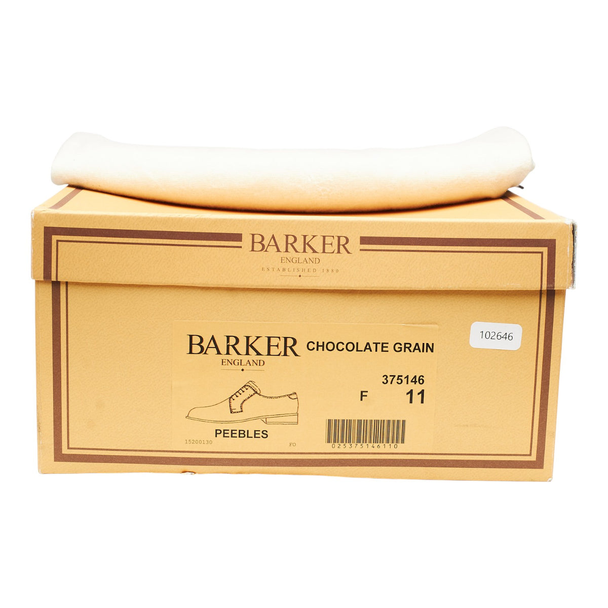 'Peebles' Dark Brown Grain Leather Derby UK 11 F