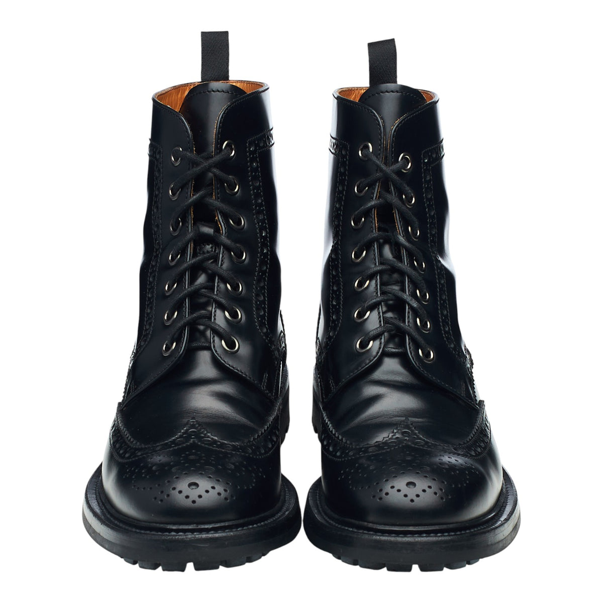 Women's 'Angelina 2' Black Leather Brogue Boots UK 6 EU 39