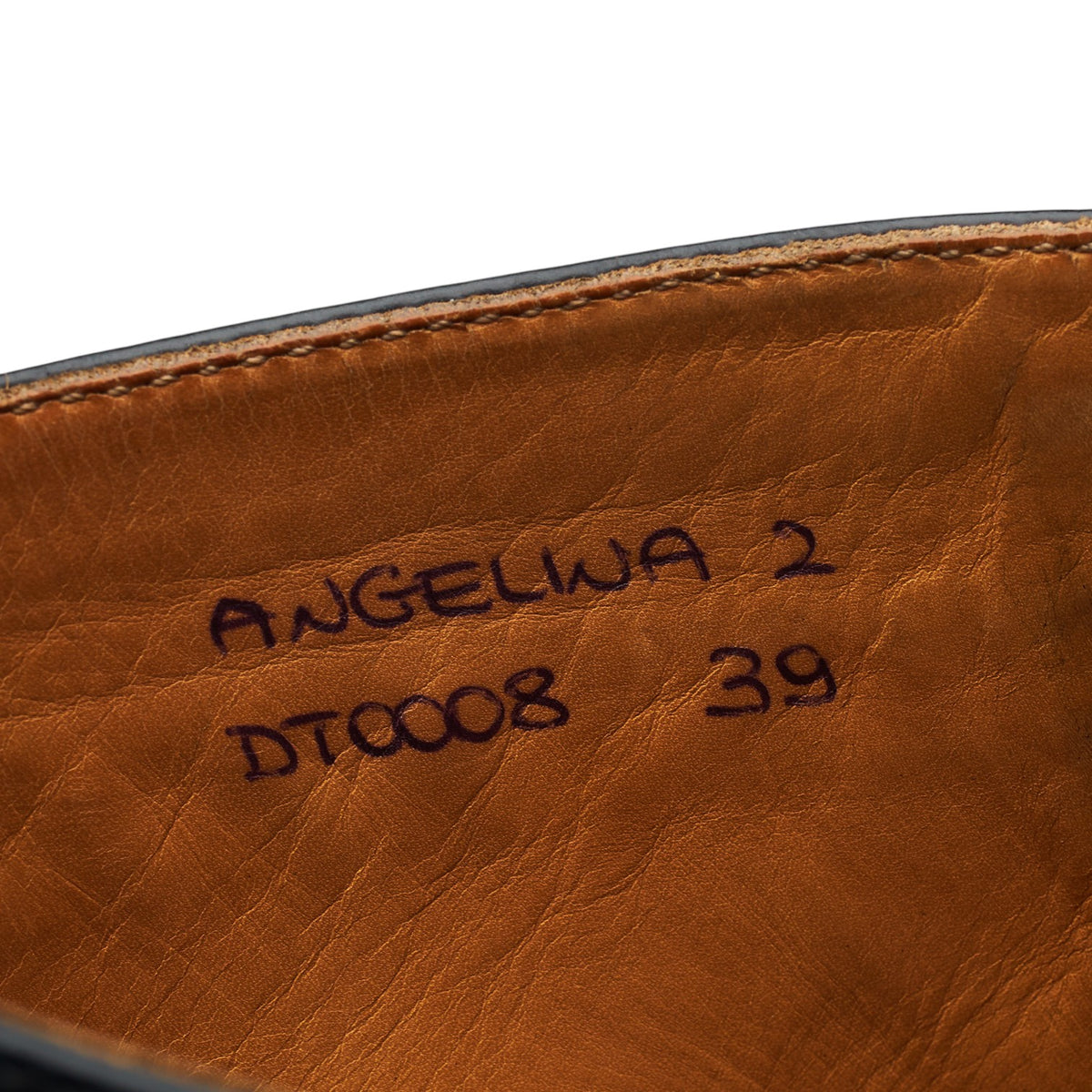 Women's 'Angelina 2' Black Leather Brogue Boots UK 6 EU 39