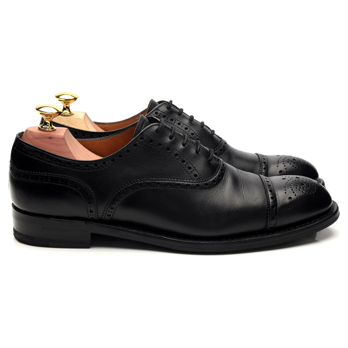 &#39;Wilfred&#39; Black Leather Oxford Brogue UK 7 F