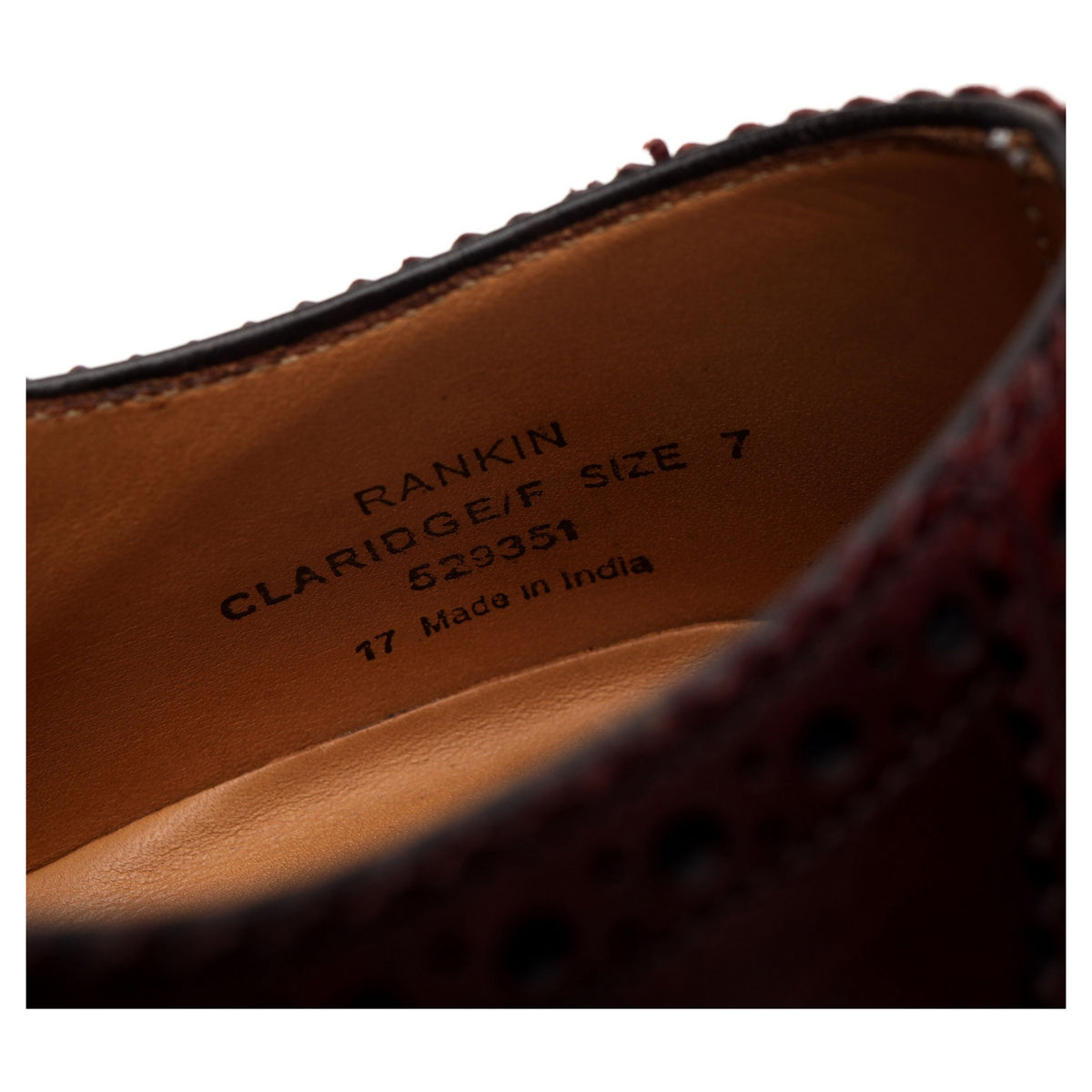 Design &#39;Rankin&#39; Burgundy Leather Derby Brogue UK 7 F