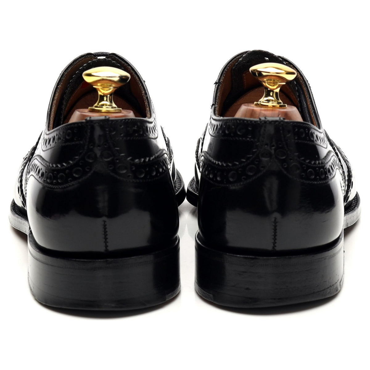 &#39;Brisbane&#39; Black Leather Oxford Brogues UK 8 F