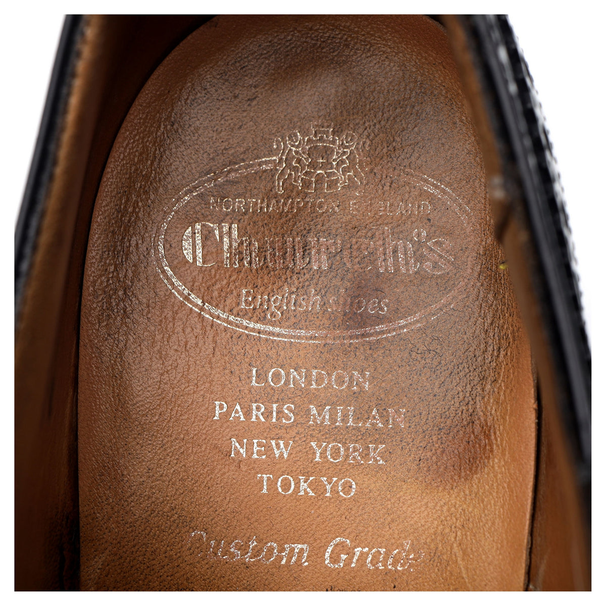 &#39;Brisbane&#39; Black Leather Oxford Brogues UK 8 F