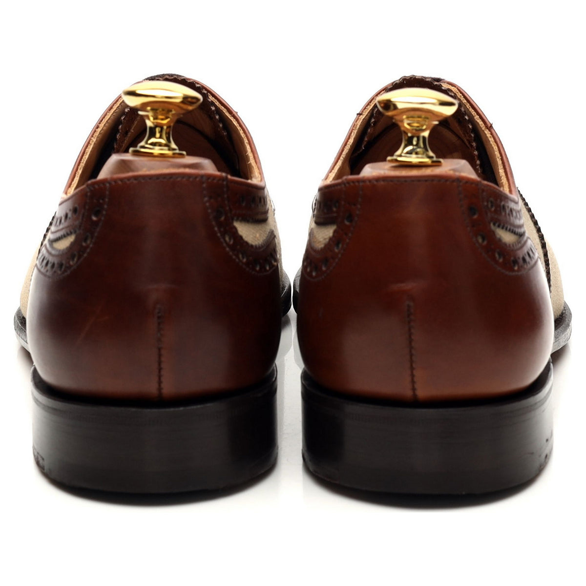 &#39;Diplomat&#39; Brown Leather Spectator Oxford Brogues UK 7 F