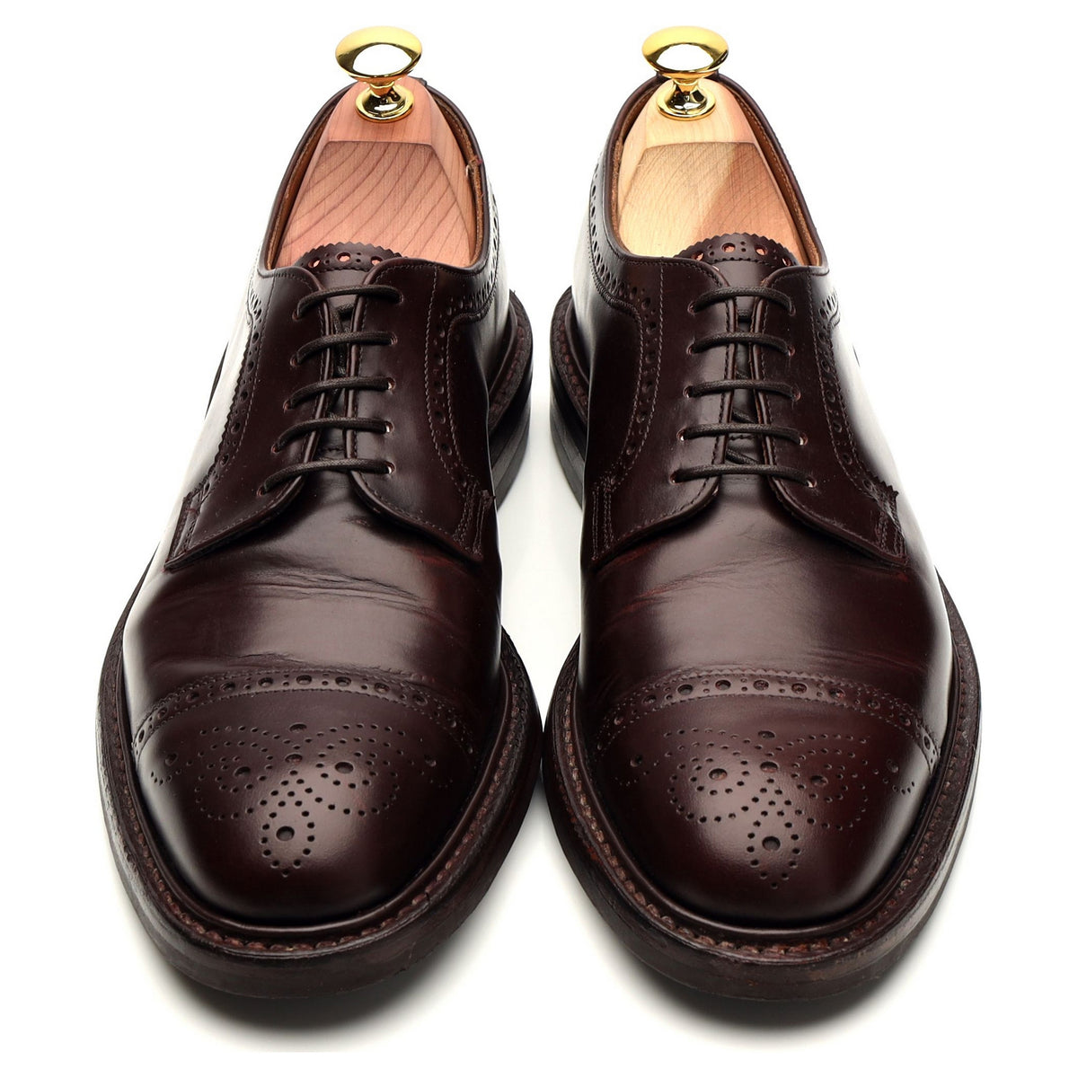 &#39;George IV&#39; Burgundy Leather Derby Brogue UK 7 F