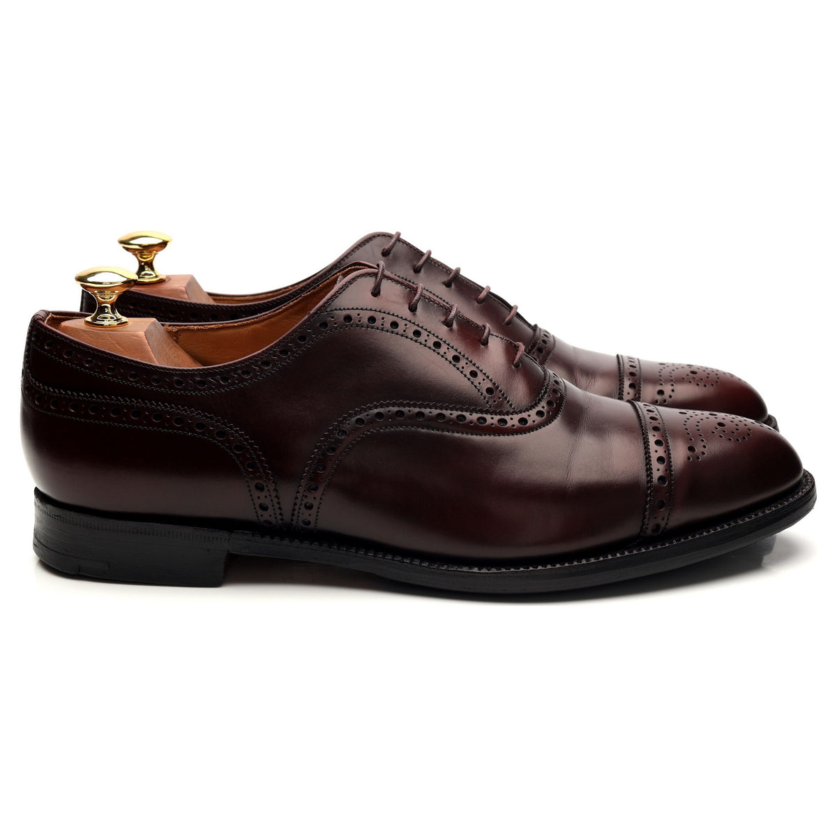 &#39;Crantock&#39; Burgundy Leather Oxford Brogue UK 9 F