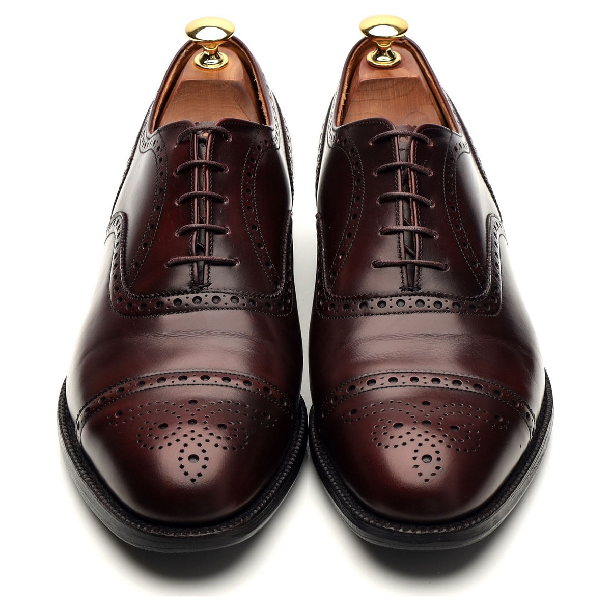 &#39;Crantock&#39; Burgundy Leather Oxford Brogue UK 9 F