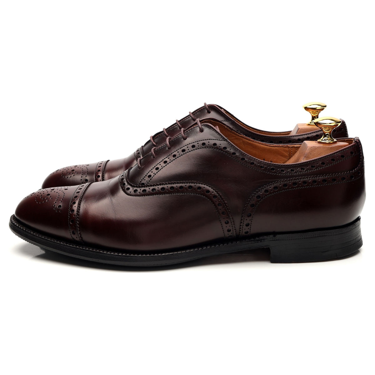 &#39;Crantock&#39; Burgundy Leather Oxford Brogue UK 9 F