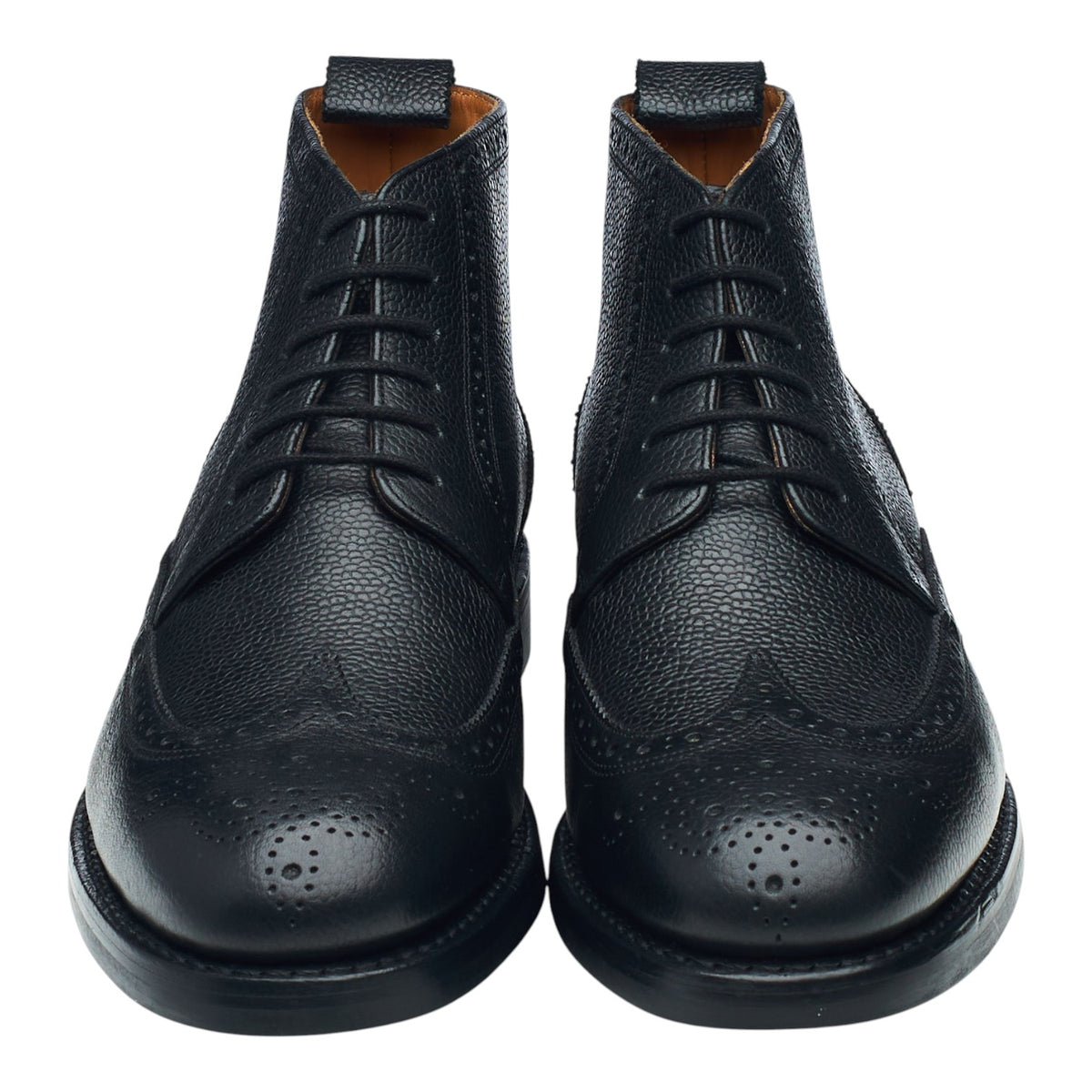 Charles Tyrwhitt Black Leather Brogue Boots UK 8