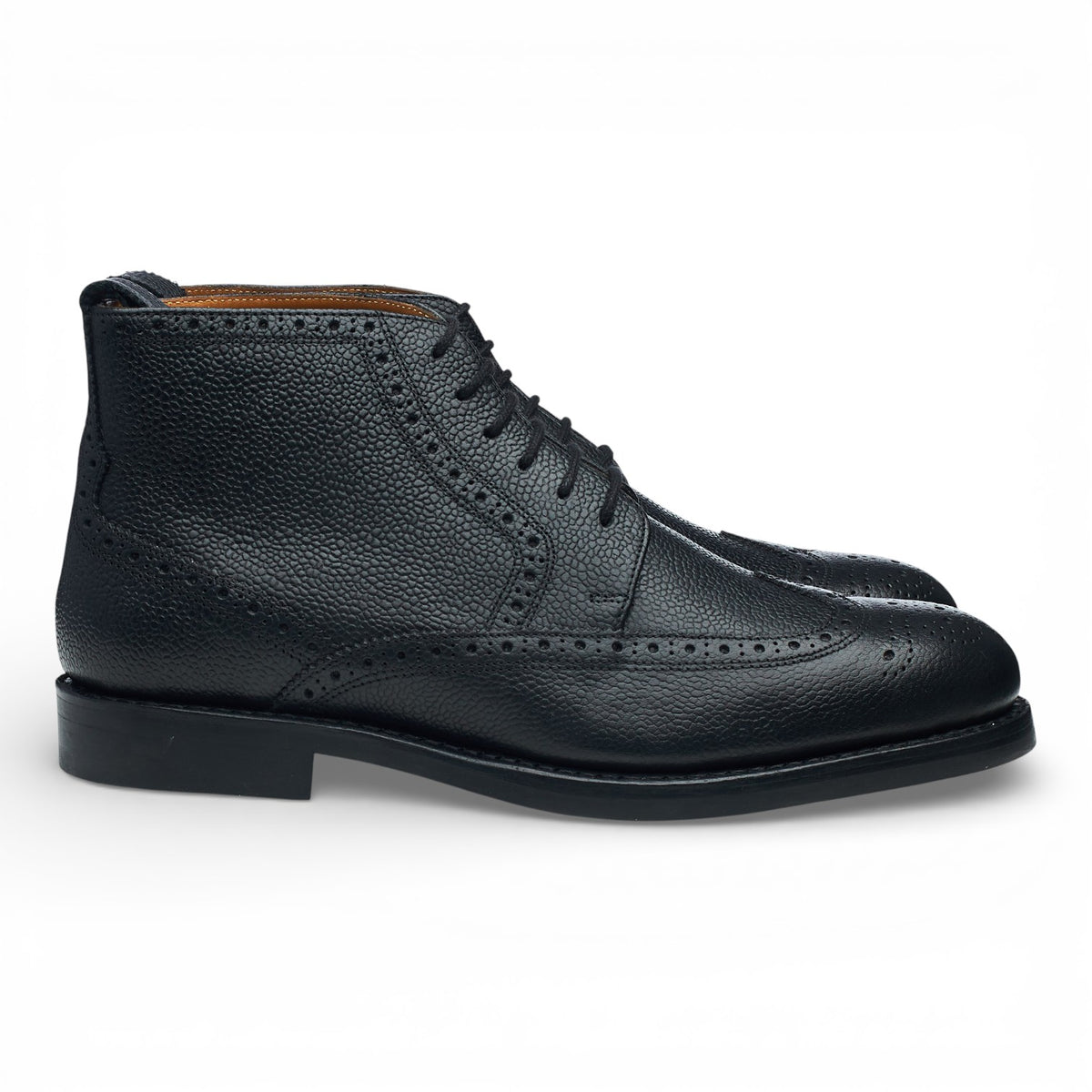 Charles Tyrwhitt Black Leather Brogue Boots UK 8