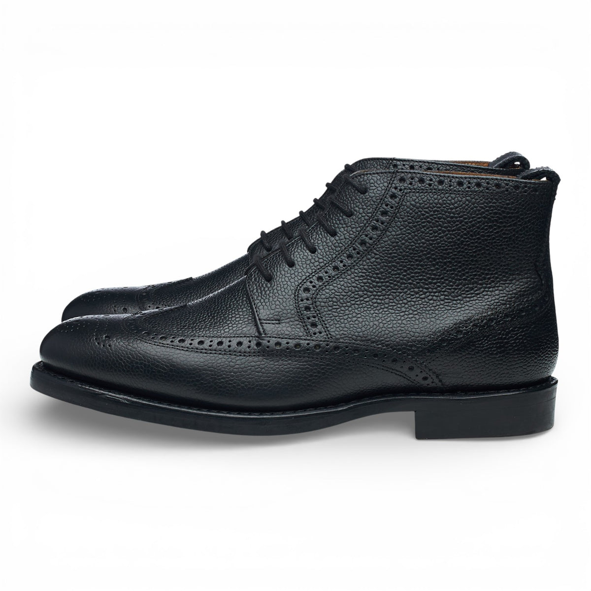 Charles Tyrwhitt Black Leather Brogue Boots UK 8