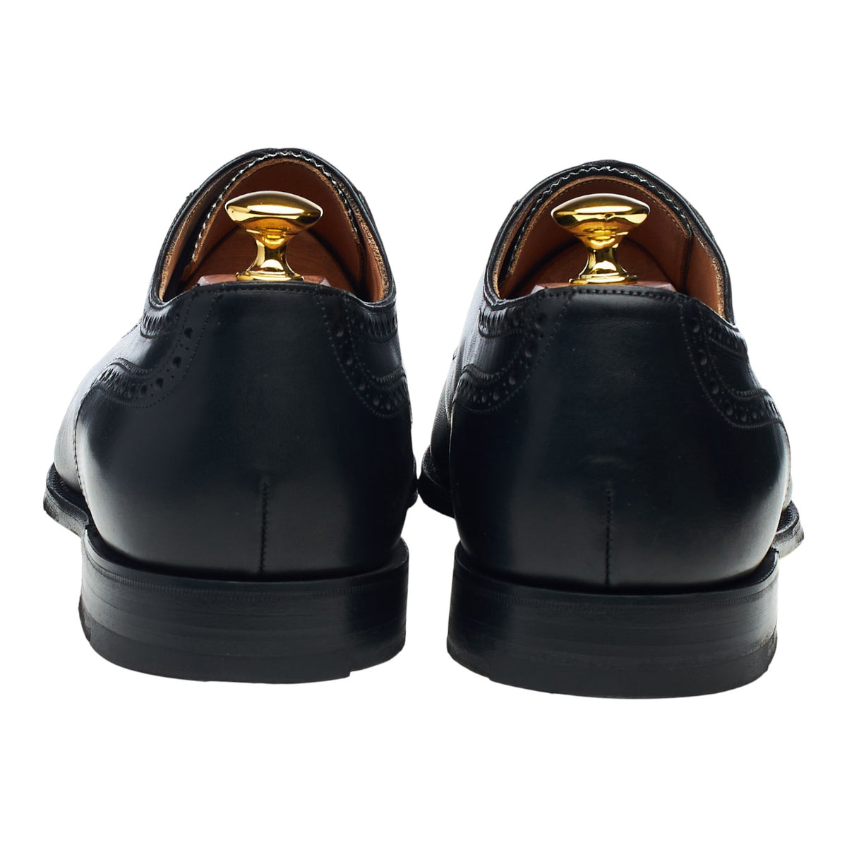 'Fenchurch' Black Leather Oxford Semi Brogues UK 11 F