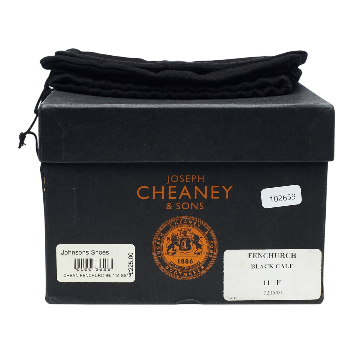 'Fenchurch' Black Leather Oxford Semi Brogues UK 11 F