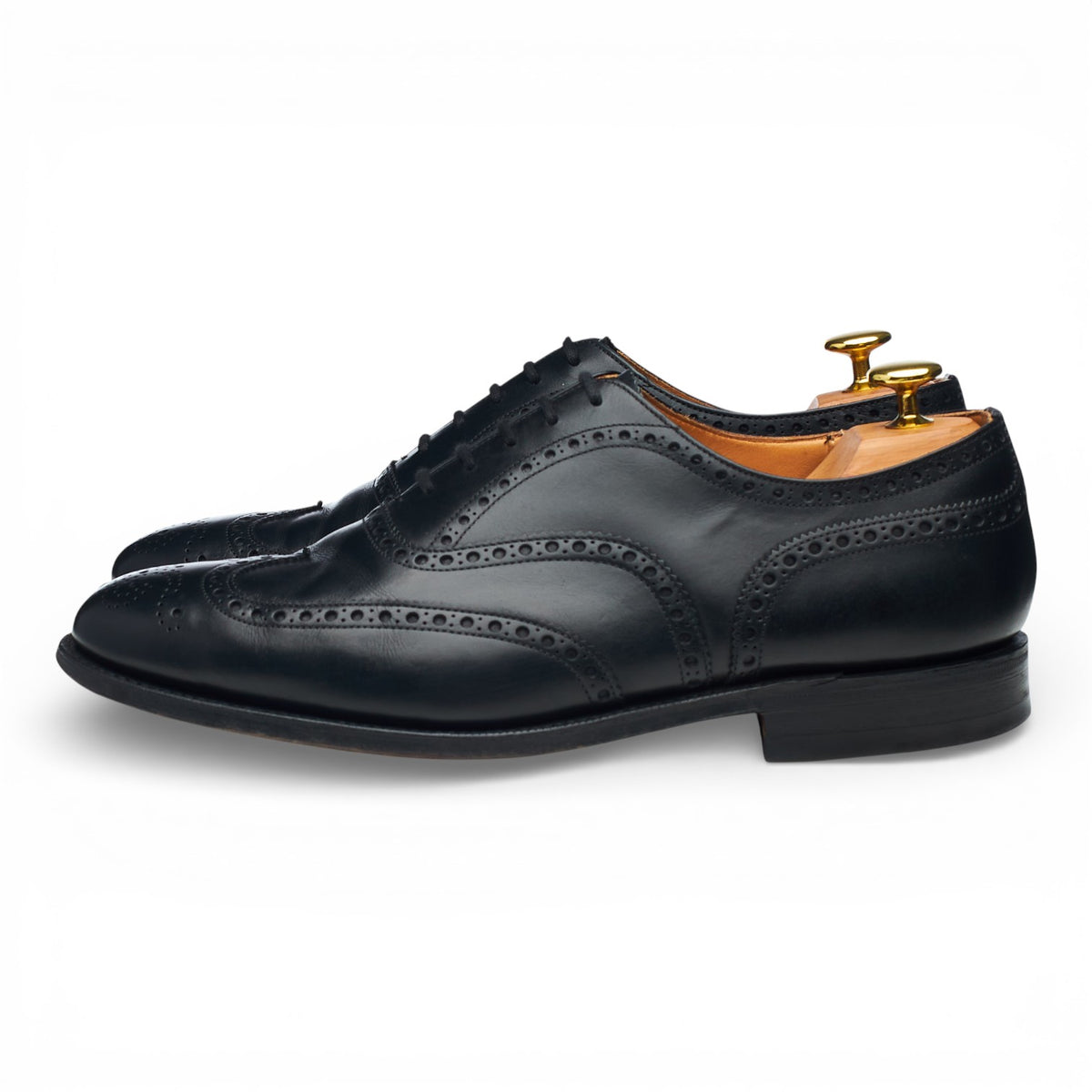 'Nene' Black Leather Oxford Brogues UK 8 G