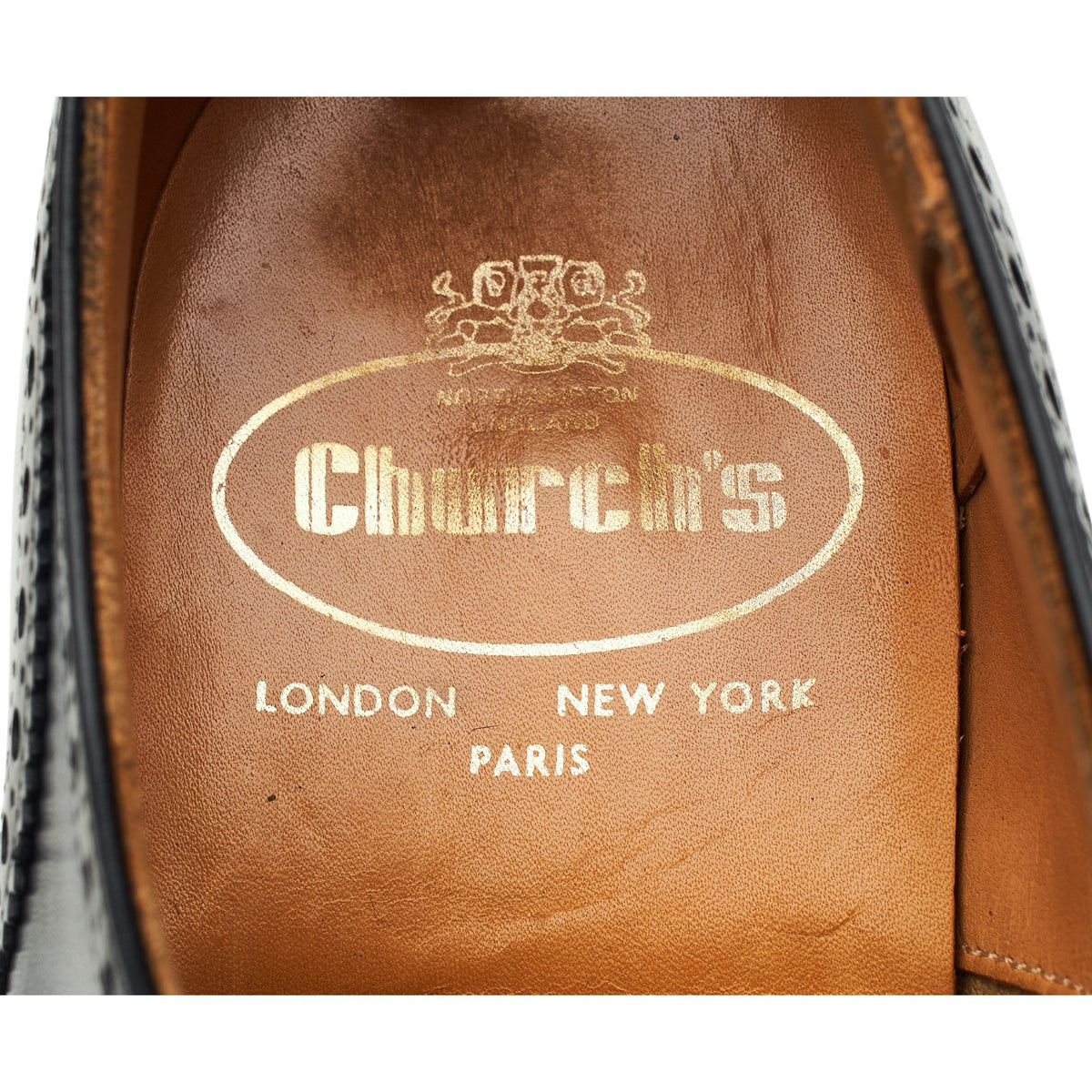 'Nene' Black Leather Oxford Brogues UK 8 G