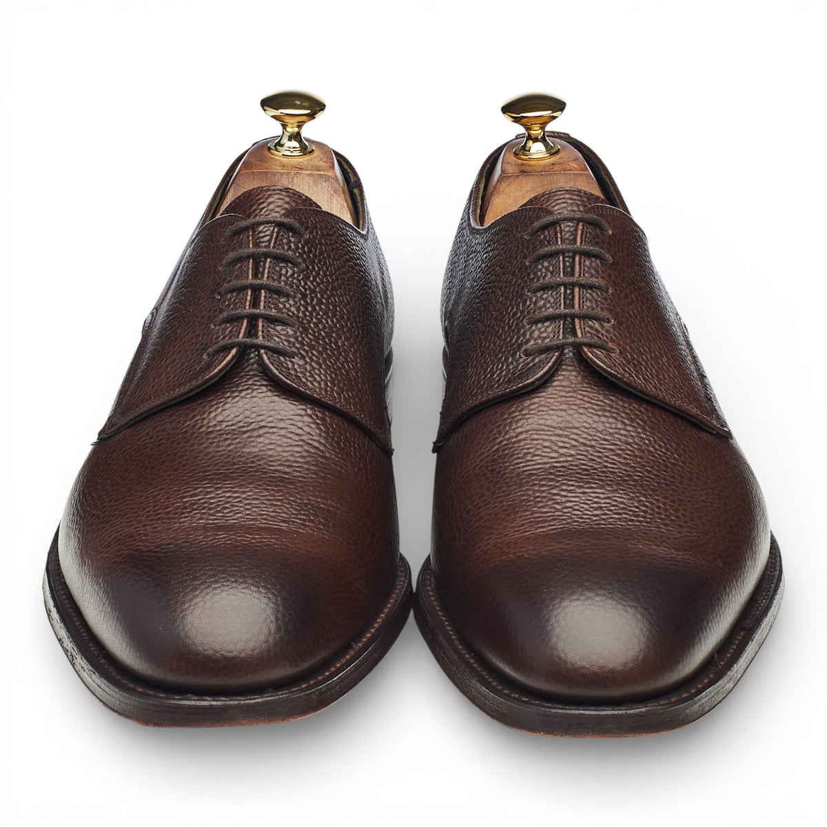 Gieves & Hawkes Dark Brown Grain Leather Derby UK 11 F