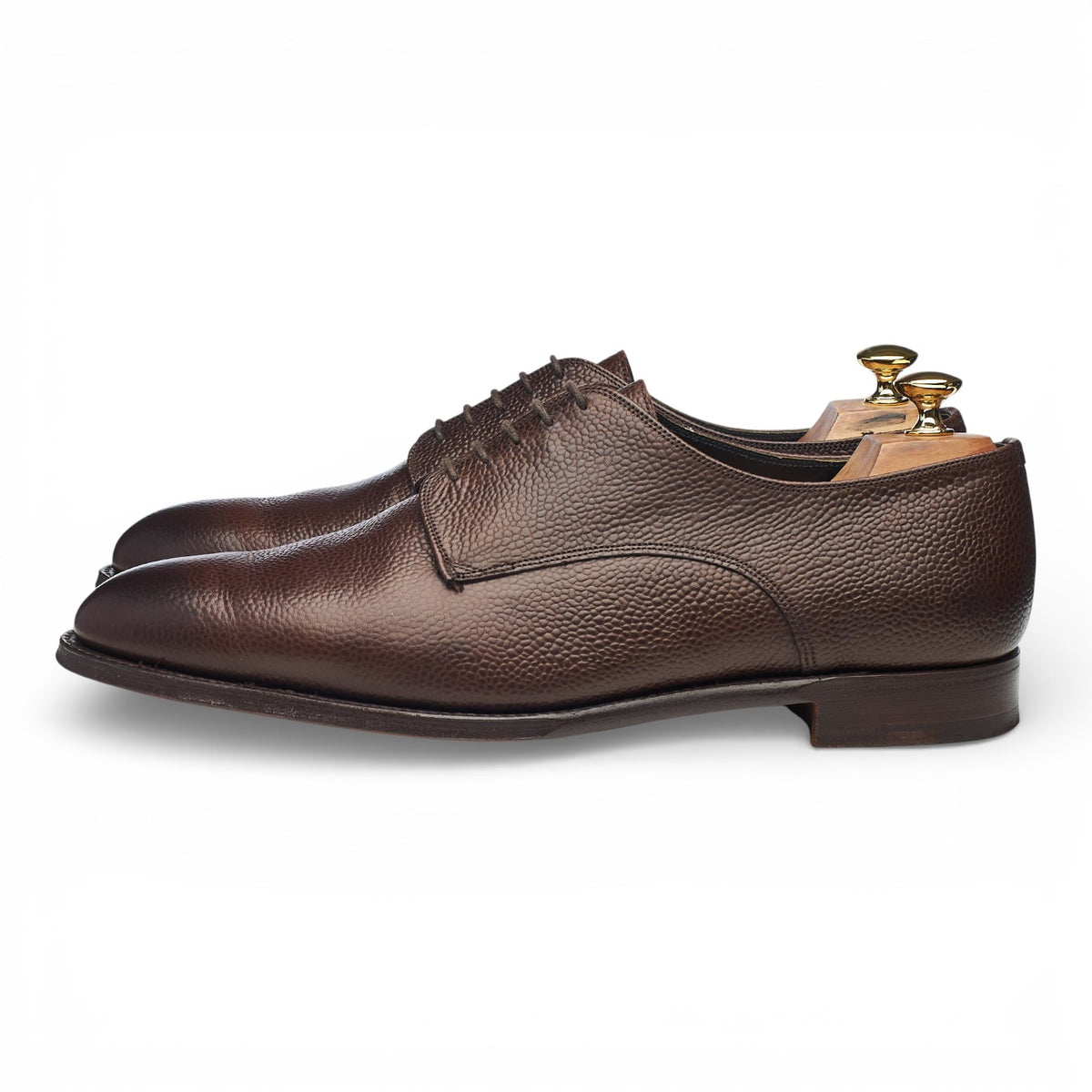 Gieves & Hawkes Dark Brown Grain Leather Derby UK 11 F