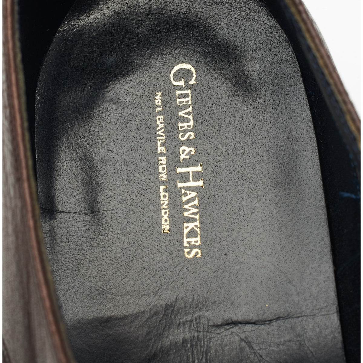Gieves & Hawkes Dark Brown Grain Leather Derby UK 11 F