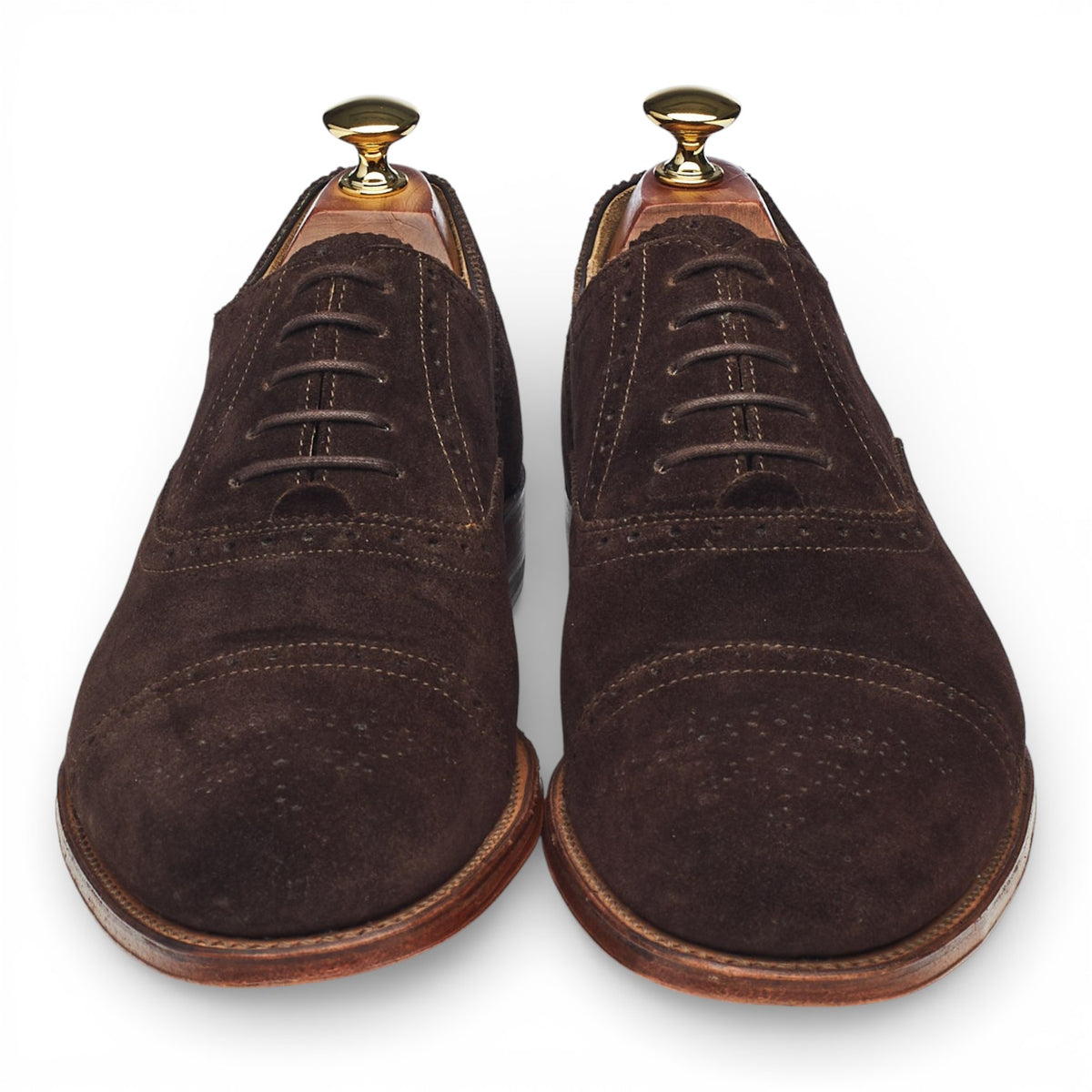 'Tom' Dark Brown Suede Oxford Brogues UK 8 F