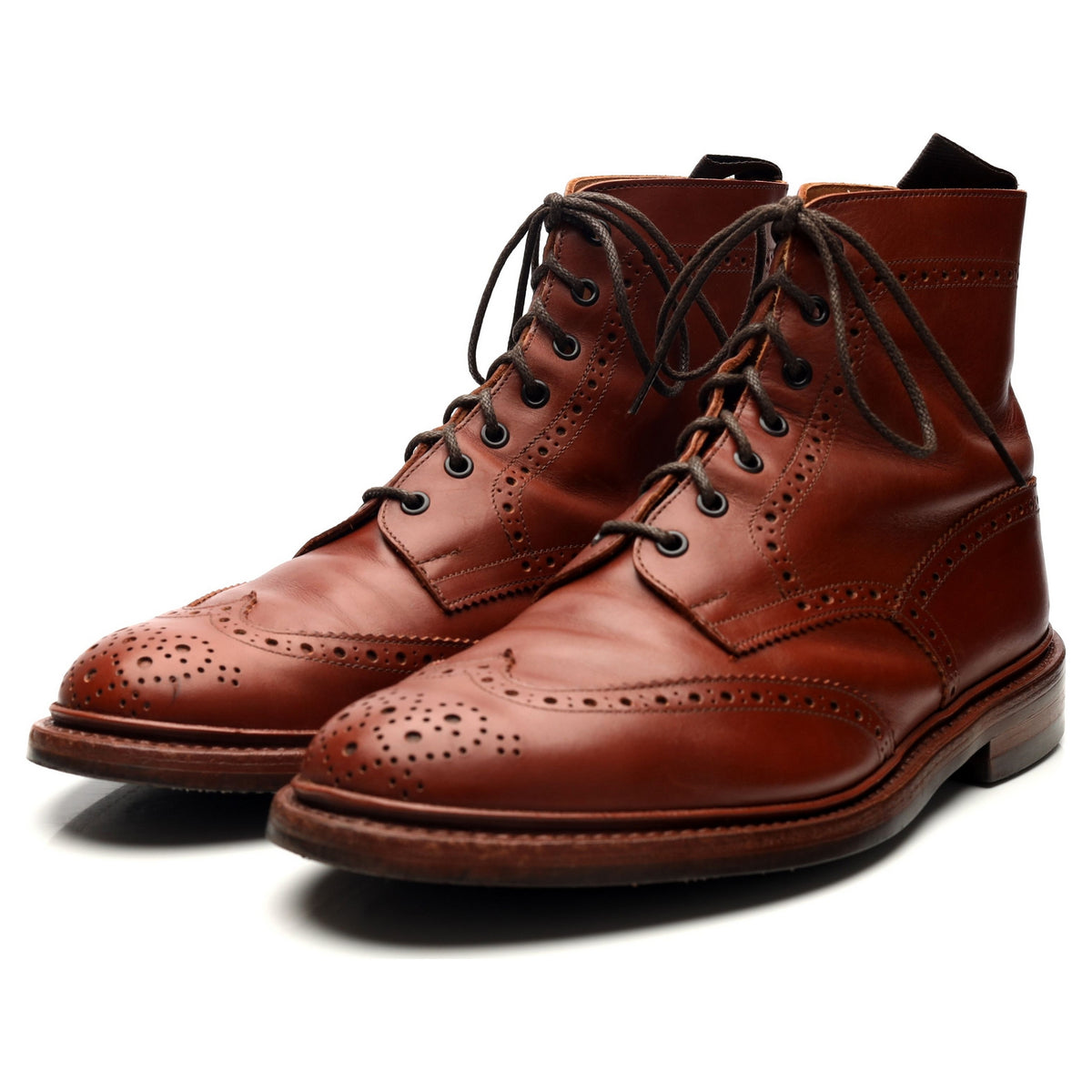 &#39;Stow&#39; Tan Brown Leather Boots Brogues UK 12