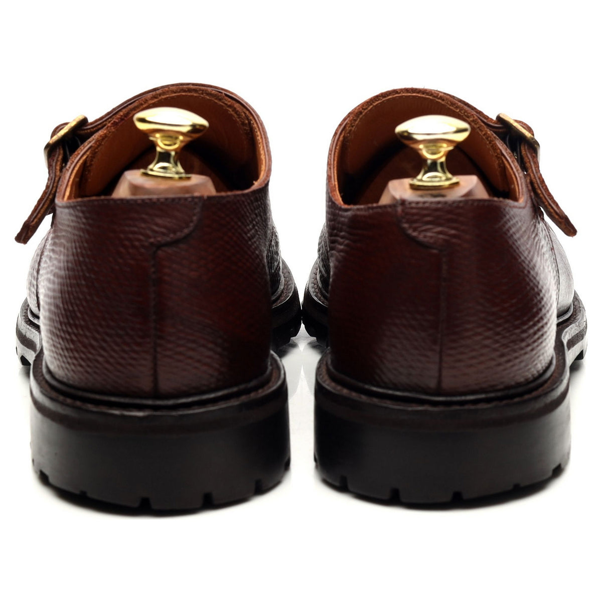 &#39;Tay 3&#39; Brown Leather Double Monk Strap UK 7.5 E