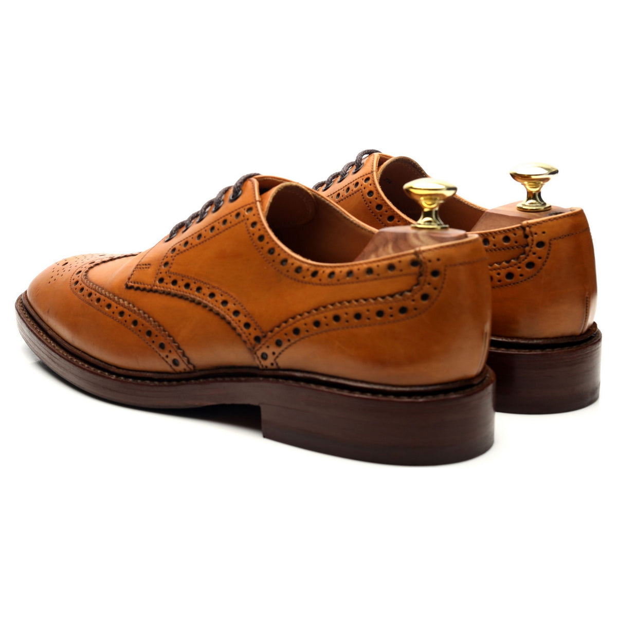 1880 &#39;Chester&#39; Tan Brown Leather Derby Brogues UK 7.5 F
