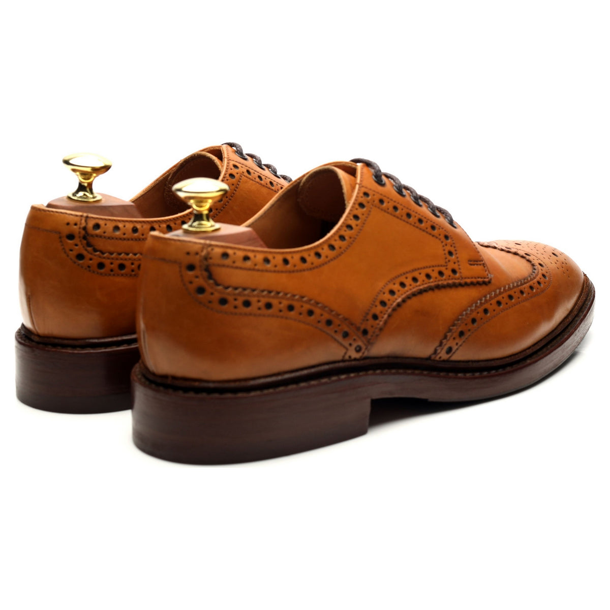 1880 &#39;Chester&#39; Tan Brown Leather Derby Brogues UK 7.5 F