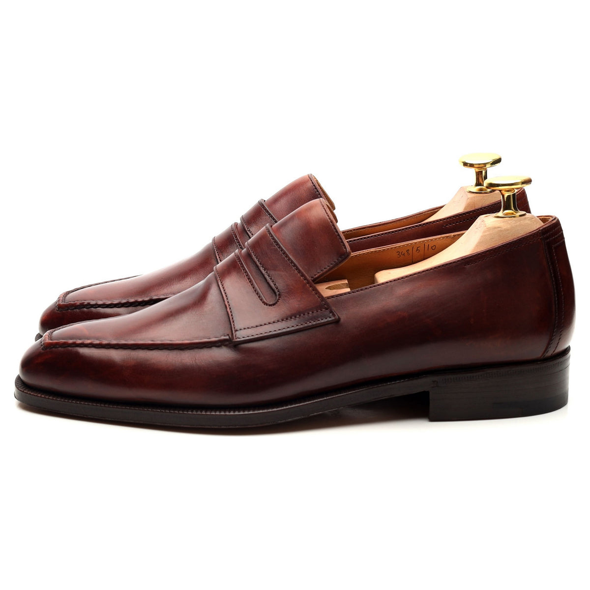 &#39;Andy&#39; Burgundy Leather Loafers UK 5