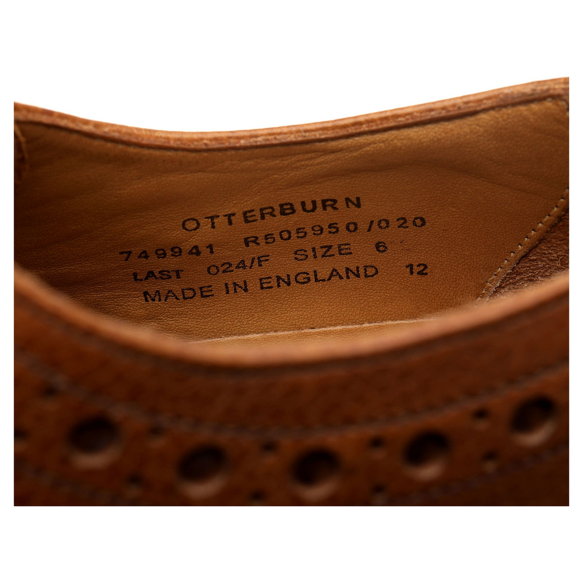 1880 &#39;Otterburn&#39; Brown Leather Derby Brogues UK 6 F