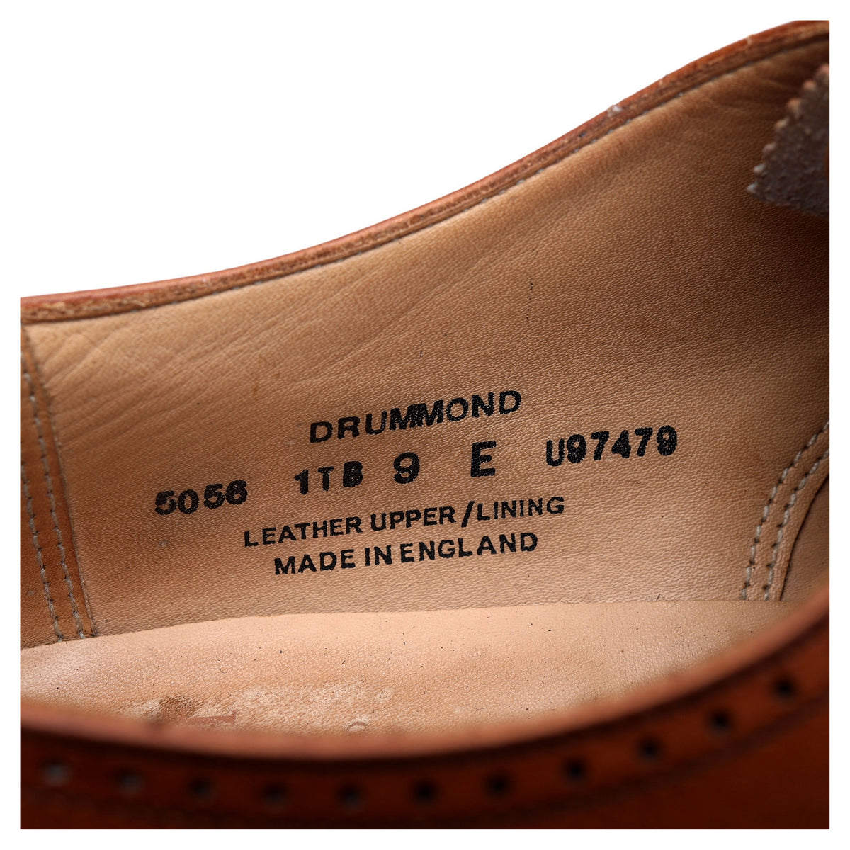 &#39;Drummond&#39; Tan Brown Leather Oxford UK 9 E