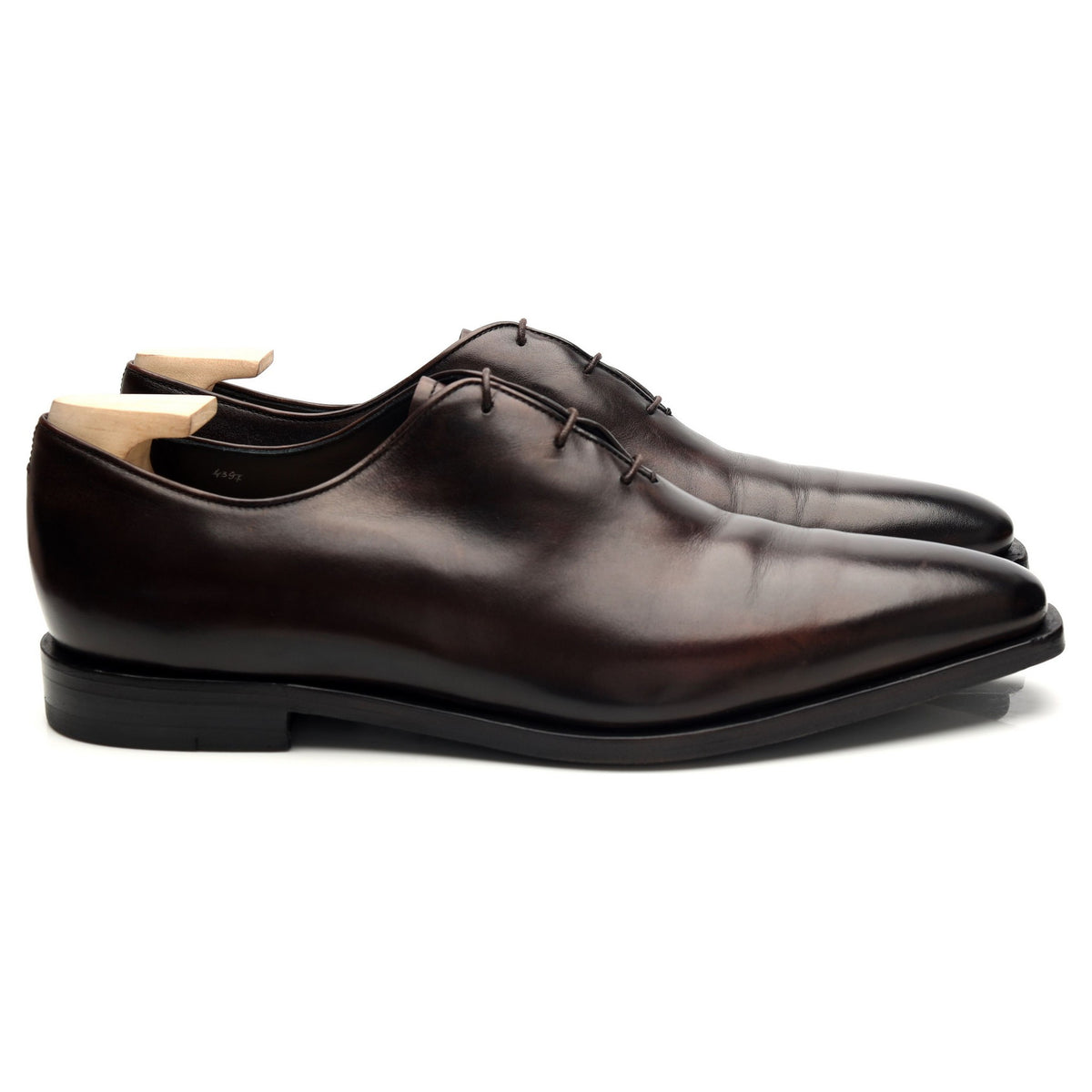 &#39;Alessandro&#39; Dark Brown Patina Leather Wholecut Oxford UK 9.5