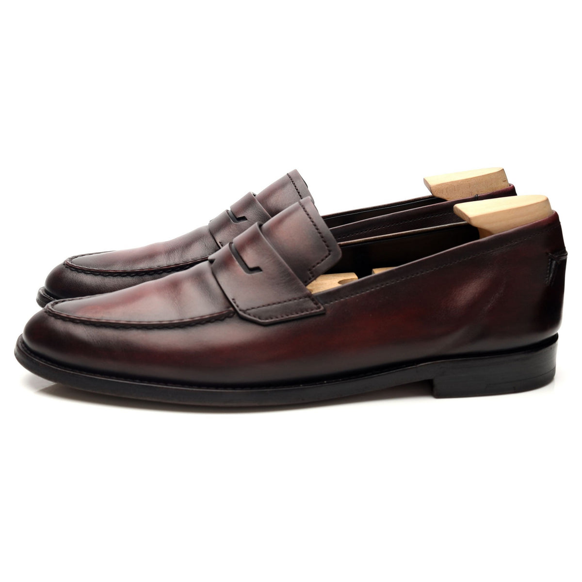 &#39;Lorenzo&#39; Oxblood Leather Loafers UK 9.5