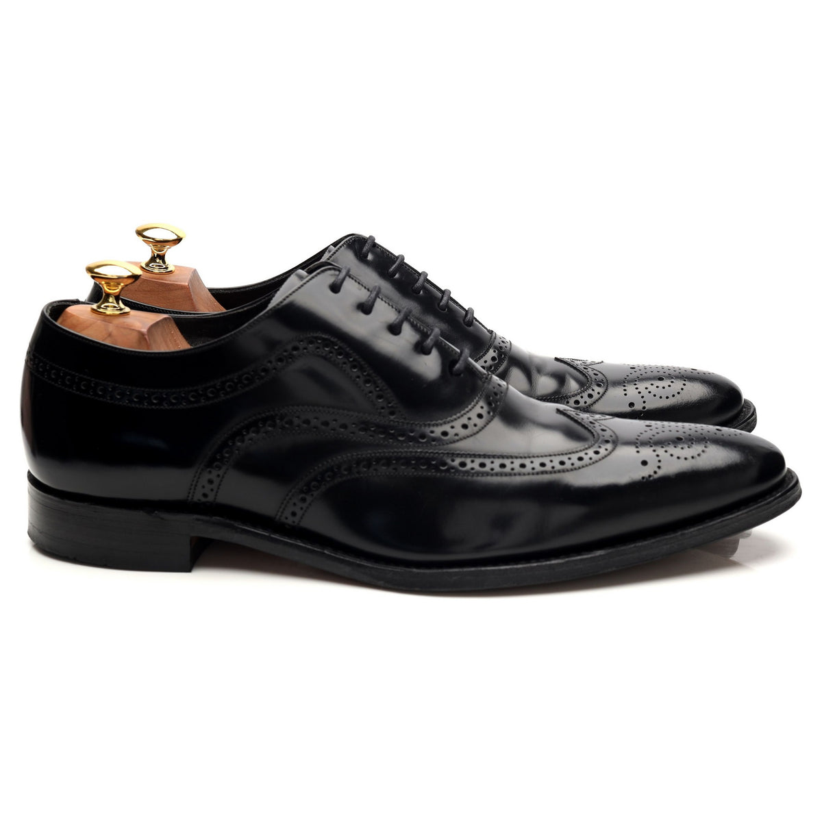 &#39;Jones&#39; Black Leather Oxford Brogue UK 10 F