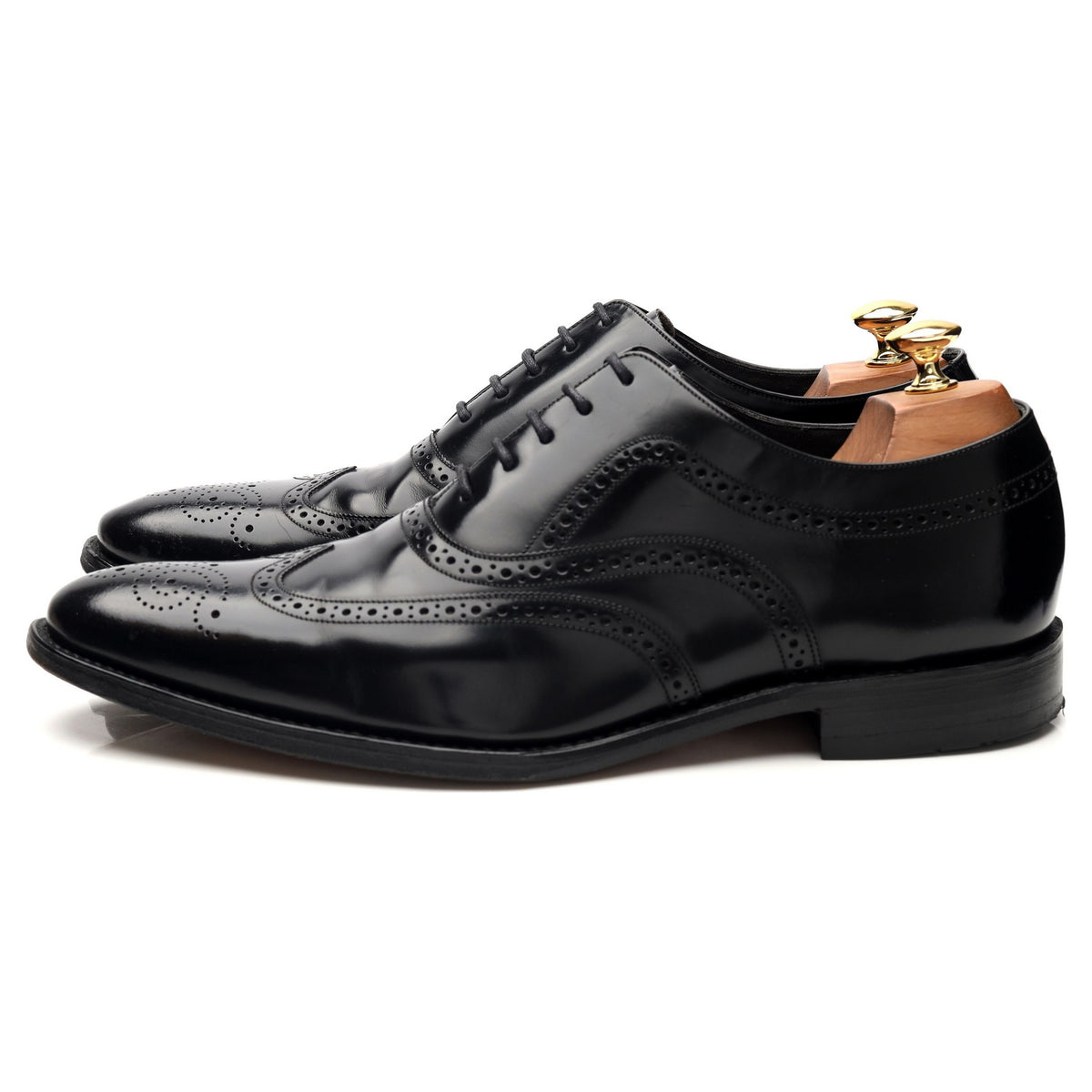 &#39;Jones&#39; Black Leather Oxford Brogue UK 10 F