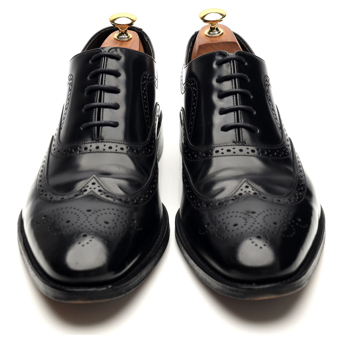 &#39;Jones&#39; Black Leather Oxford Brogue UK 10 F